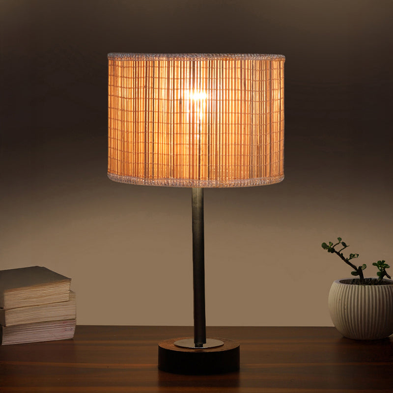 Bambou Rodin Wooden Table Lamp - Beige,Silver,Brown