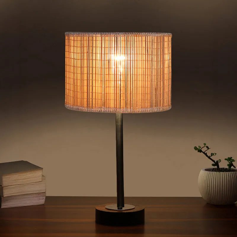 Bambou Rodin Wooden Table Lamp - Beige,Silver,Brown media 1