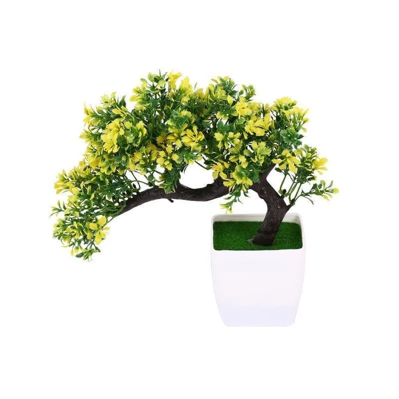 Faux Tilted Bonsai In Black Plastic Pot - 25 cms media 3