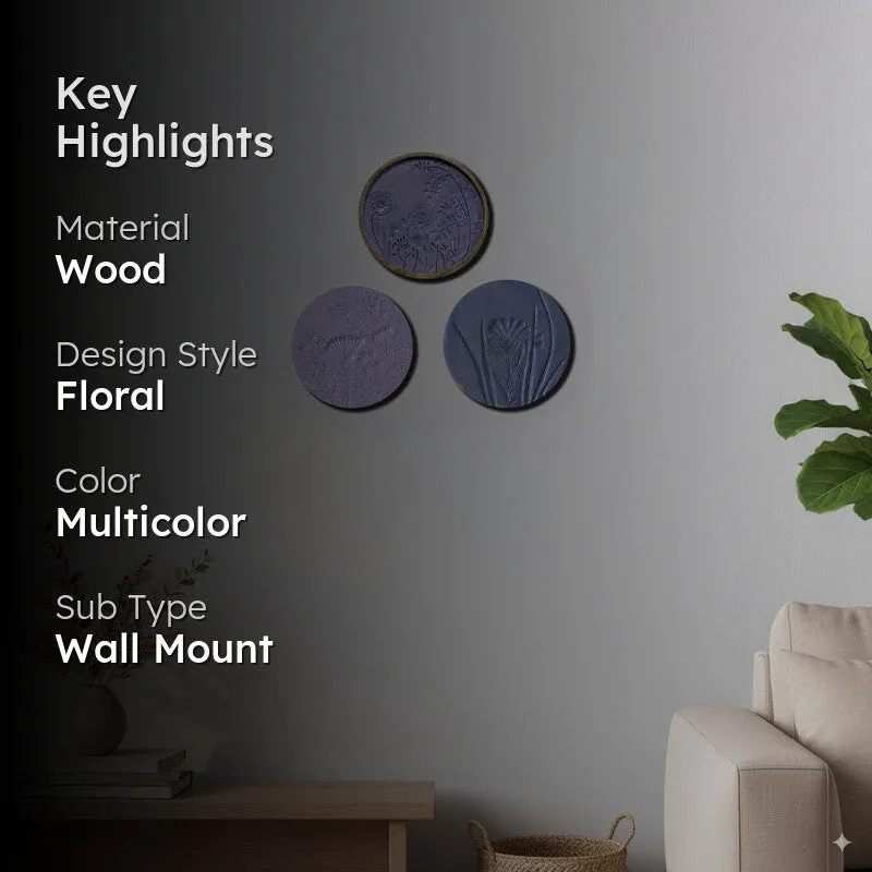 Purple Haze Wooden Wall Plates - Set Of Three media 2