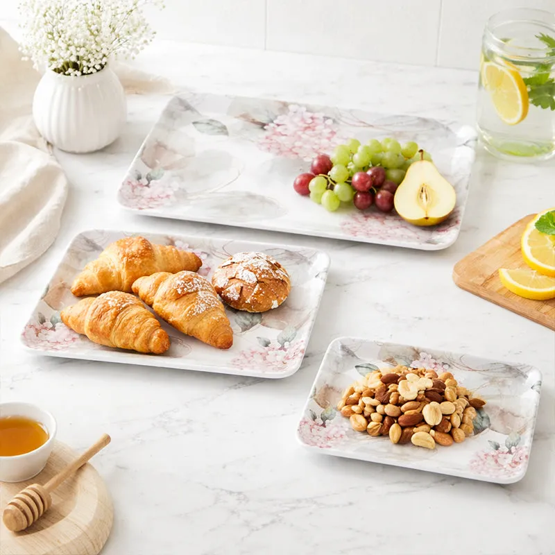 Clustered Blooms Platters - Set of Three media 1