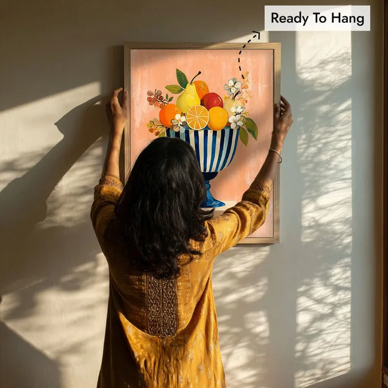Mediterranean Canvas Wall Painting - Brown Frame media 8