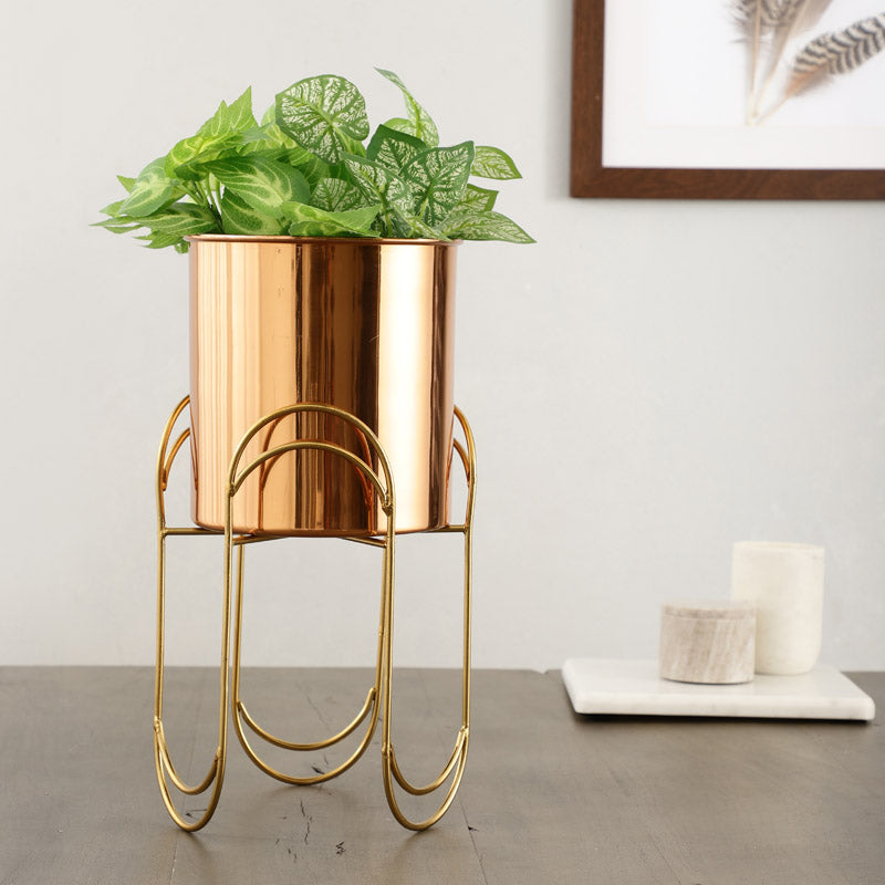 Vyra Stainless Steel Planter - Copper & Gold image 2