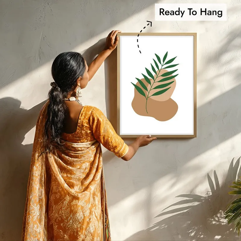 Clay Verve Canvas Wall Painting With Brown Frame media 7