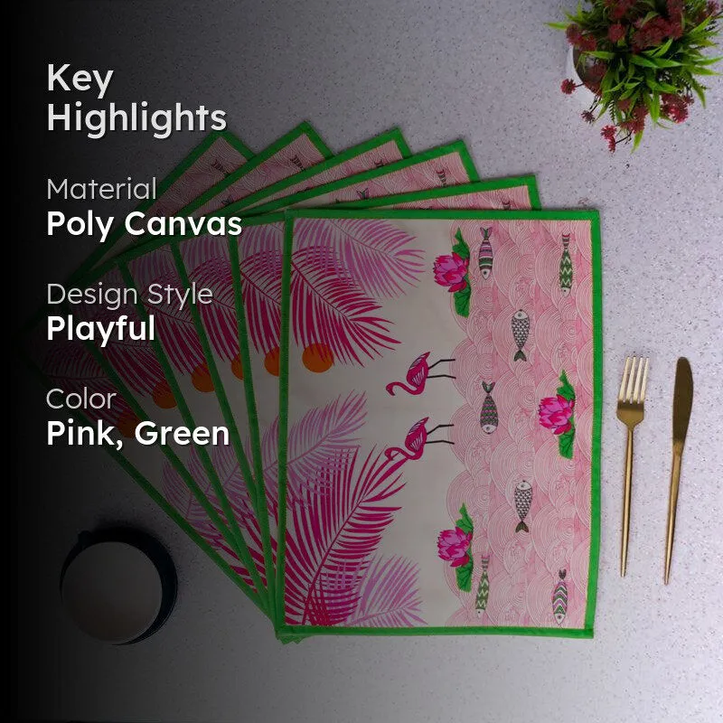 Pink Oasis Table Placemat - Set Of Six media 2