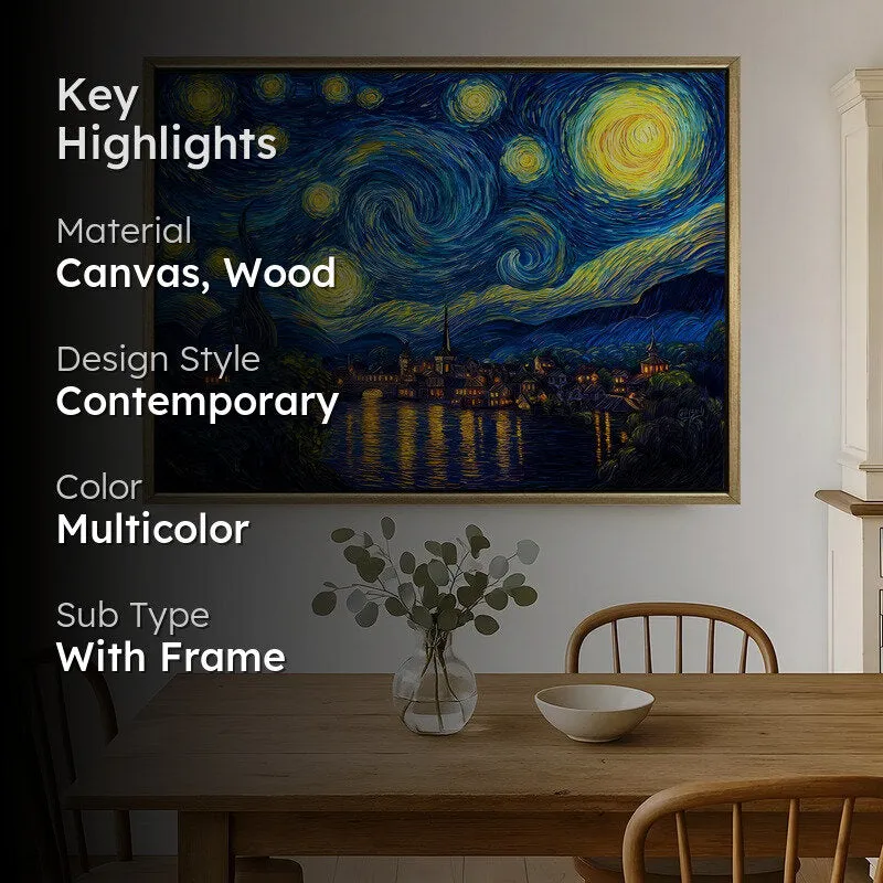 Galactic Whisper Canvas Wall Painting With Frame media 2