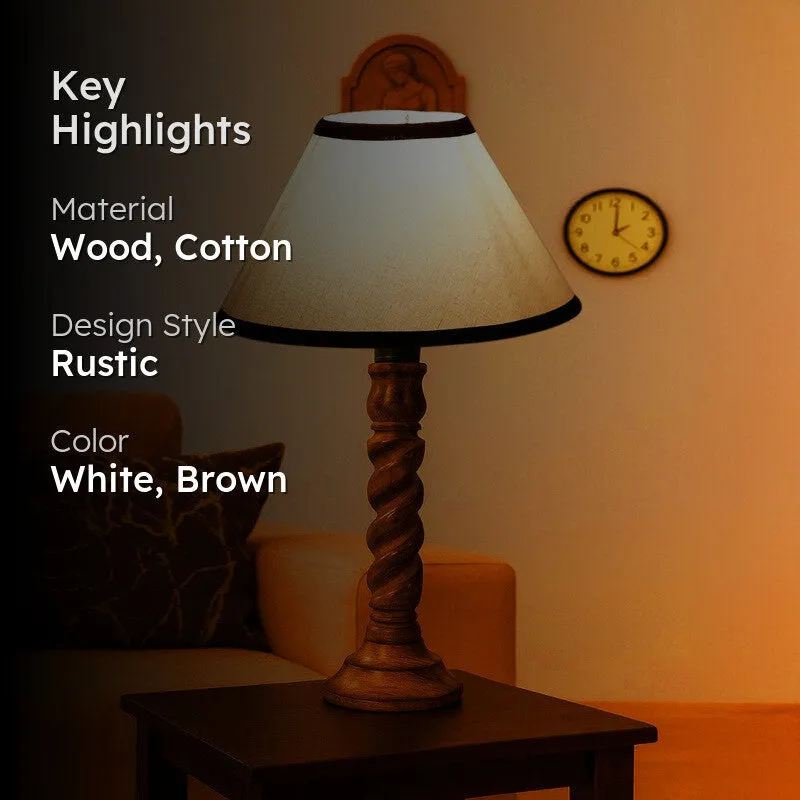 Elvane Niro Wooden Table Lamp - White media 2