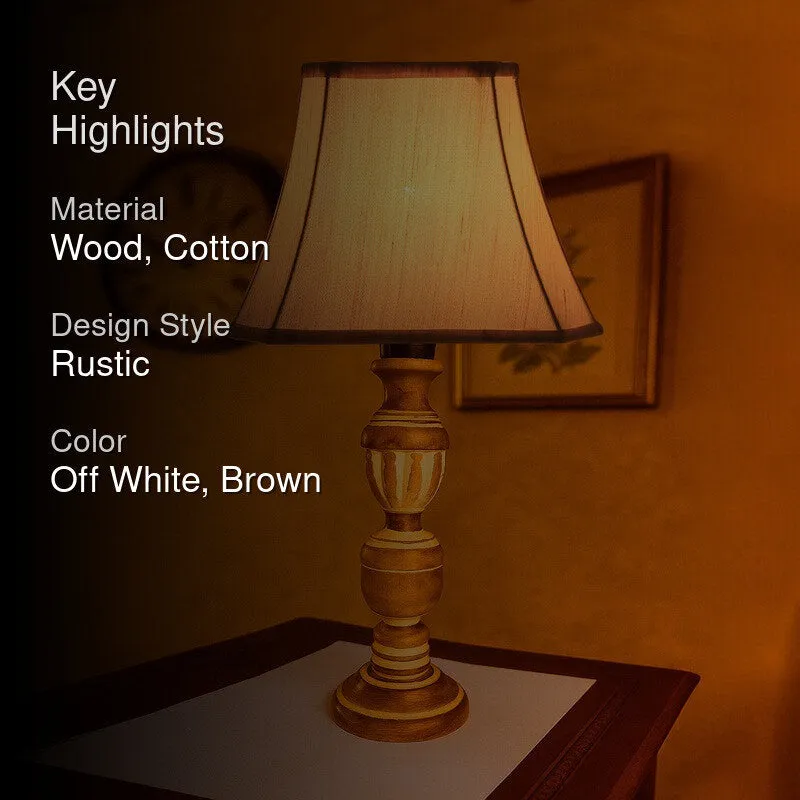 Zenrae Opal Wooden Table Lamp - OffWhite media 2