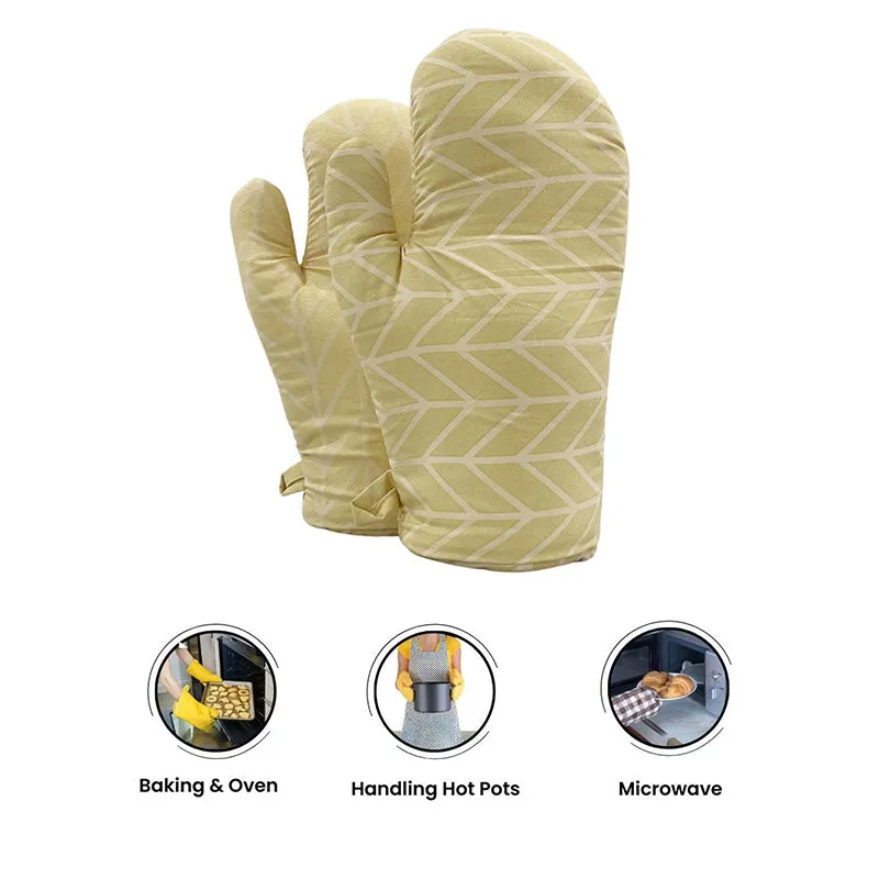 Swayam Chevron Grip Kitchen Gloves (Beige) - Set Of Two media 4