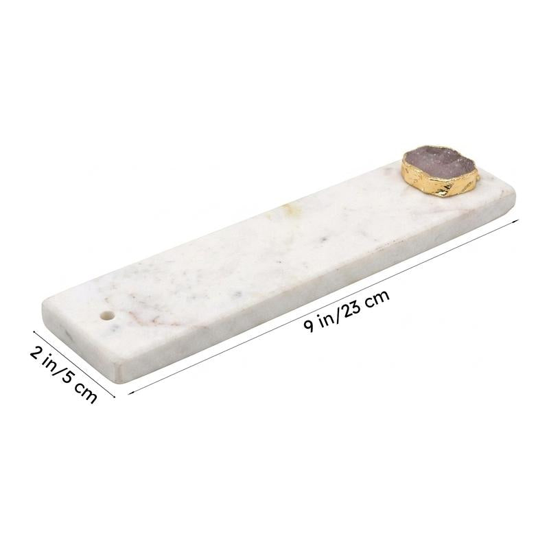 Taavi Handcrafted Marble Incense Holder With Agate Plating - Rose Quartz media 5