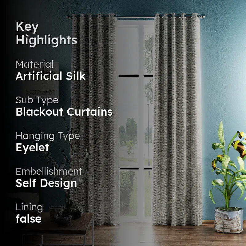 Fasho Jaquard Blackout Curtain (Taupe) - Set Of Two media 2