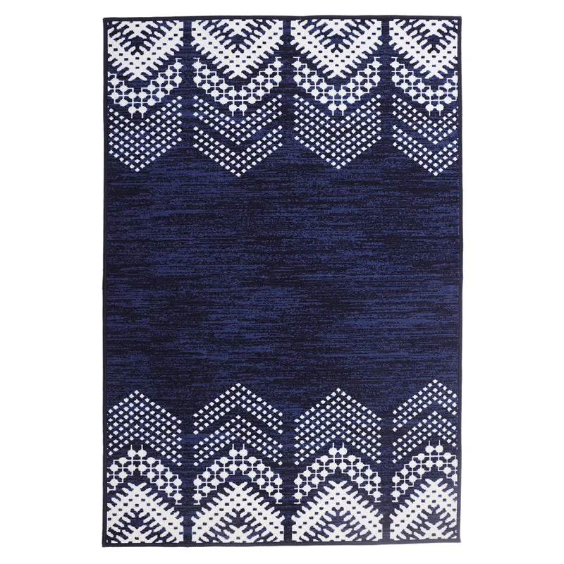 Deep Chevrons Anti-Skid Carpet - Navy Blue media 1