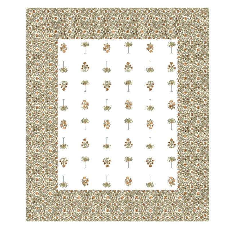 Rang Style Cotton Bedsheet (Orange,Green,White) - 120 TC media 5
