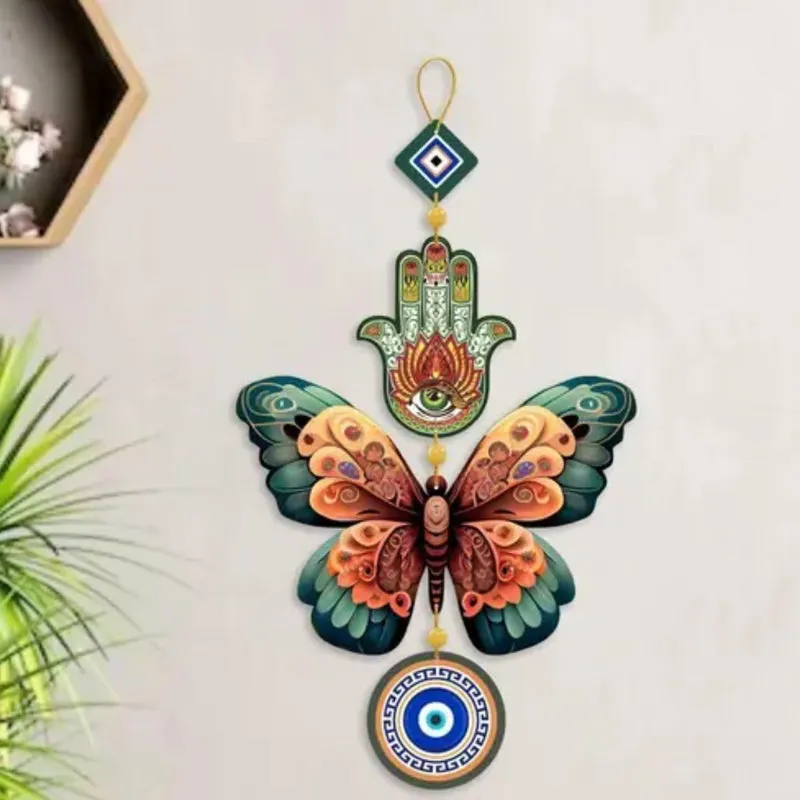 Butterfly Nazar III Polyester & MDF Wall Hanging - 3