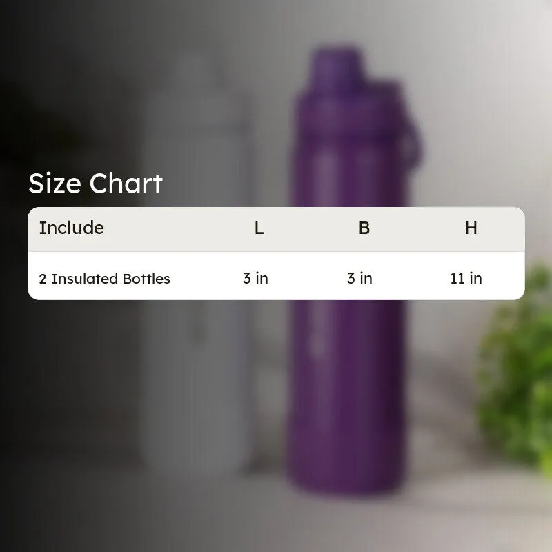 Quench Pal Hot & Cold Thermos Water Bottle (White & Purple, 750 mL Each) - Set Of Two media 4