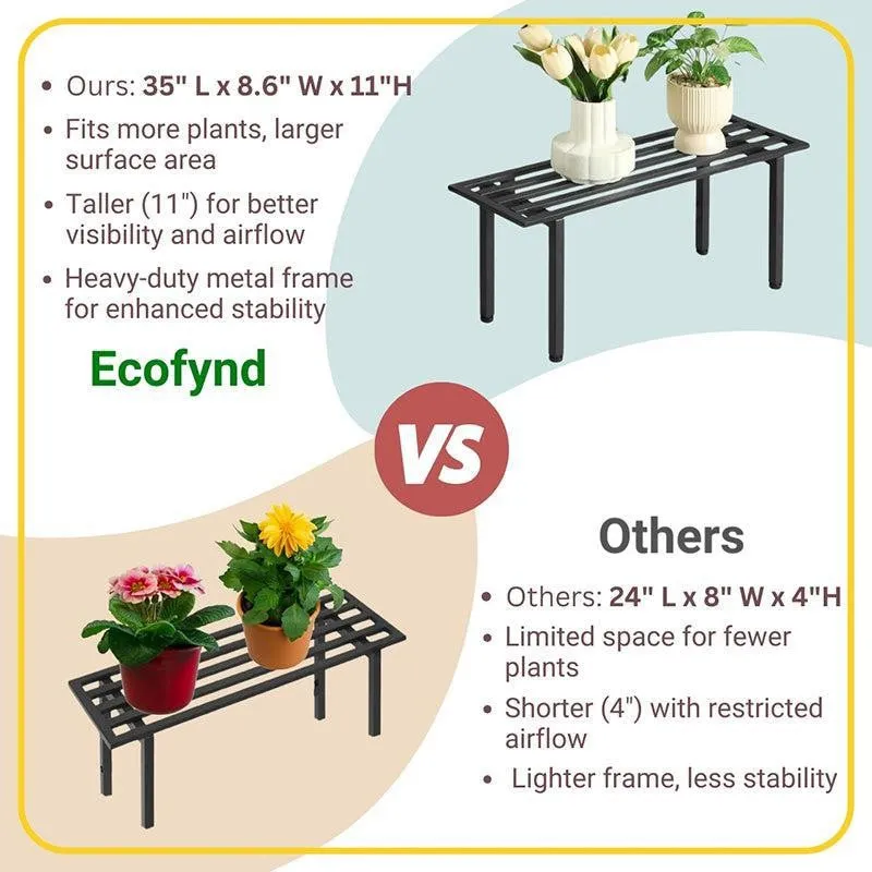 Obsidian Leaf Metal Planter Stand - Set Of Two media 7