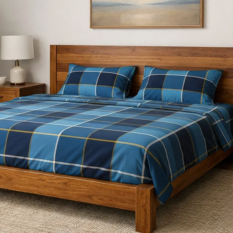 Big Checks Microfiber Bedsheet - 140 GSM media 3