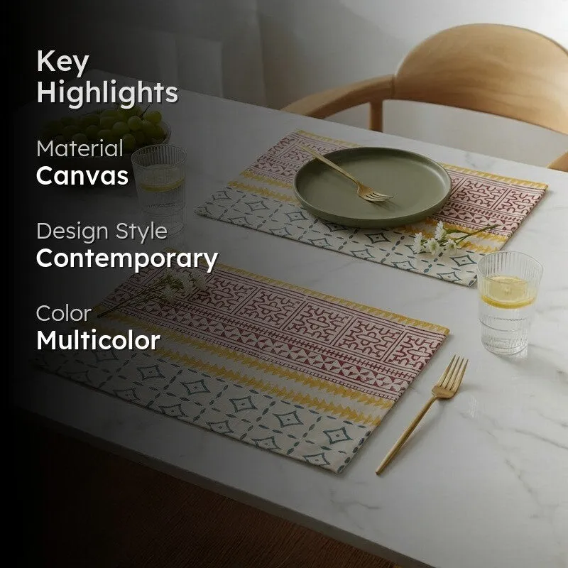 Urban Geometry Canvas Table Mats - Set Of Two media 2