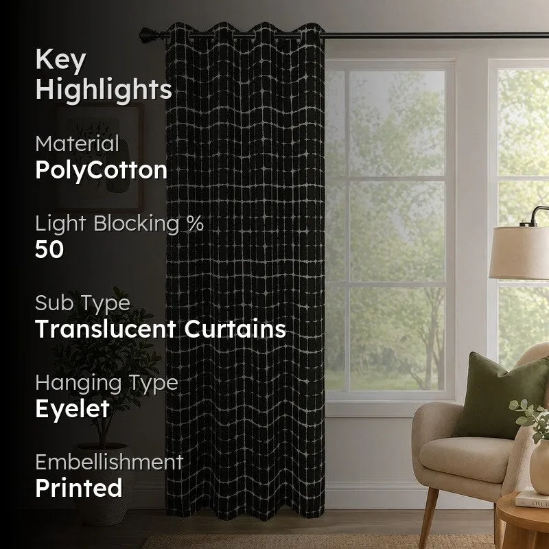 Timeless Plaid Curtain - Black media 2