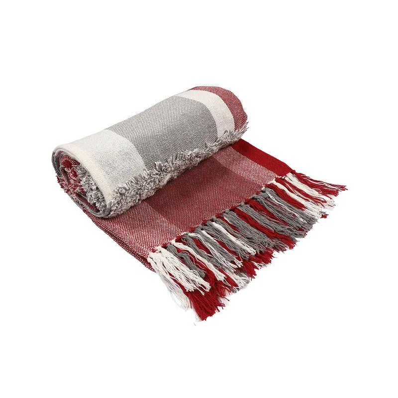 Velvet Checks Cotton Throw media 3