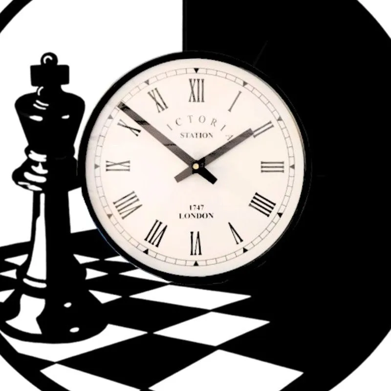 Chessmaster Steel Analog Wall Clock - Black media 5