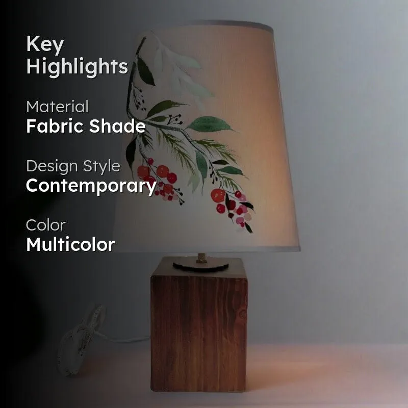 Frista Nature Empire Handpainted Fabric Table Lamp - Multicolor media 2