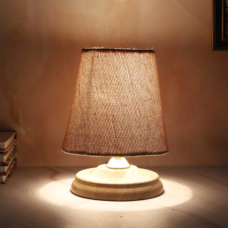 Tatami Pebble Solid Mango Wood Table Lamp - Brown,Beige media 4