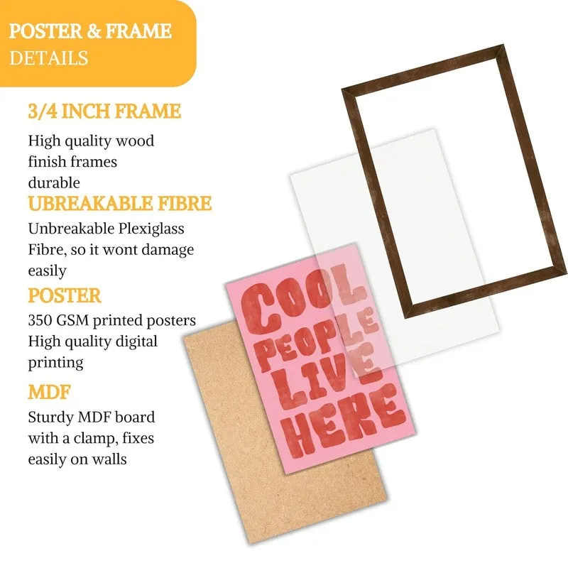 Positivity Pop Paper Wall Painting With Frame - Brown media 6