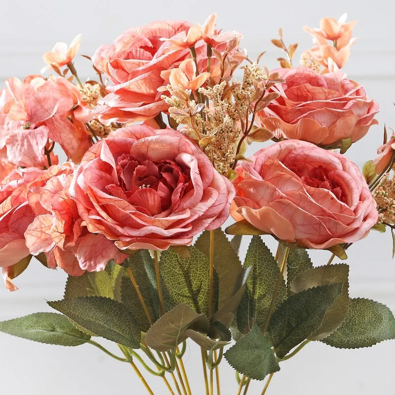 Cross Autumn Peony Artificial Flowers - Peach media 5