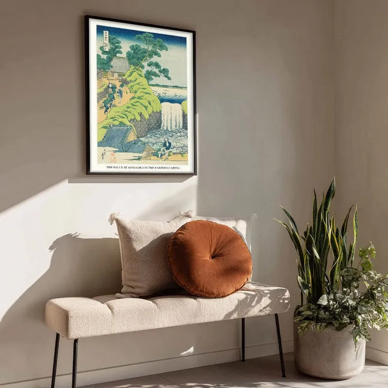 Fall Of Aoiga Oka Katsushika Hokusai Archival Canvas Wall Painting - Black Frame media 4
