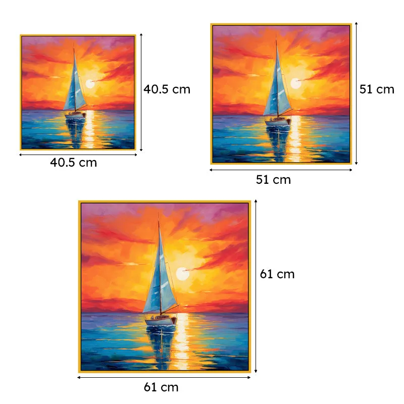 Sunset Sails Canvas Wall Art With Frame media 6