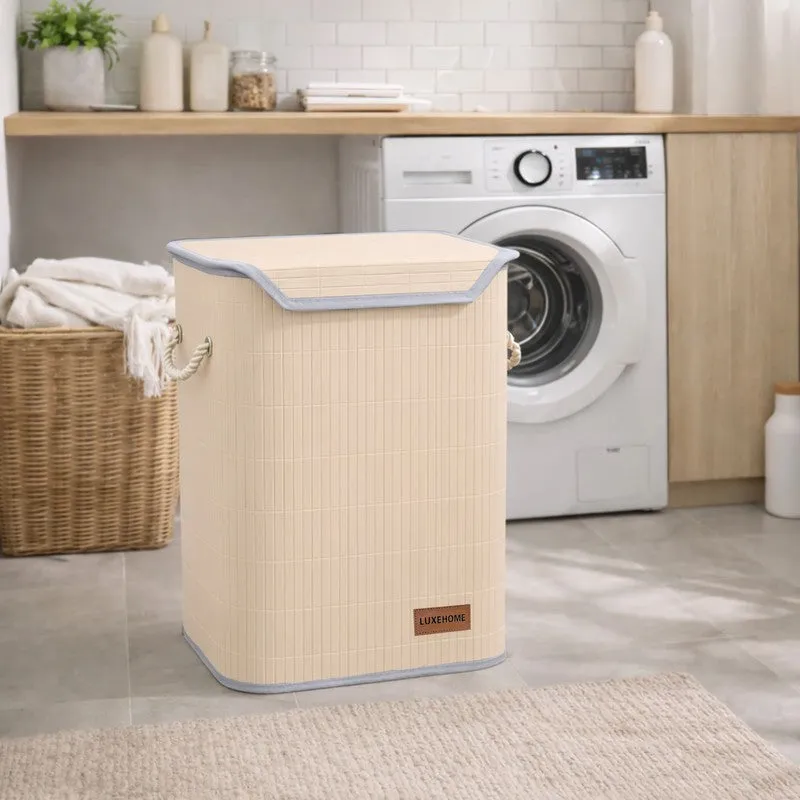Strap Bamboo Laundry Basket - Cream media 4