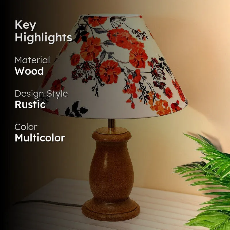 LumiCharm Decorative Wooden Table Lamp - Multicolor media 2