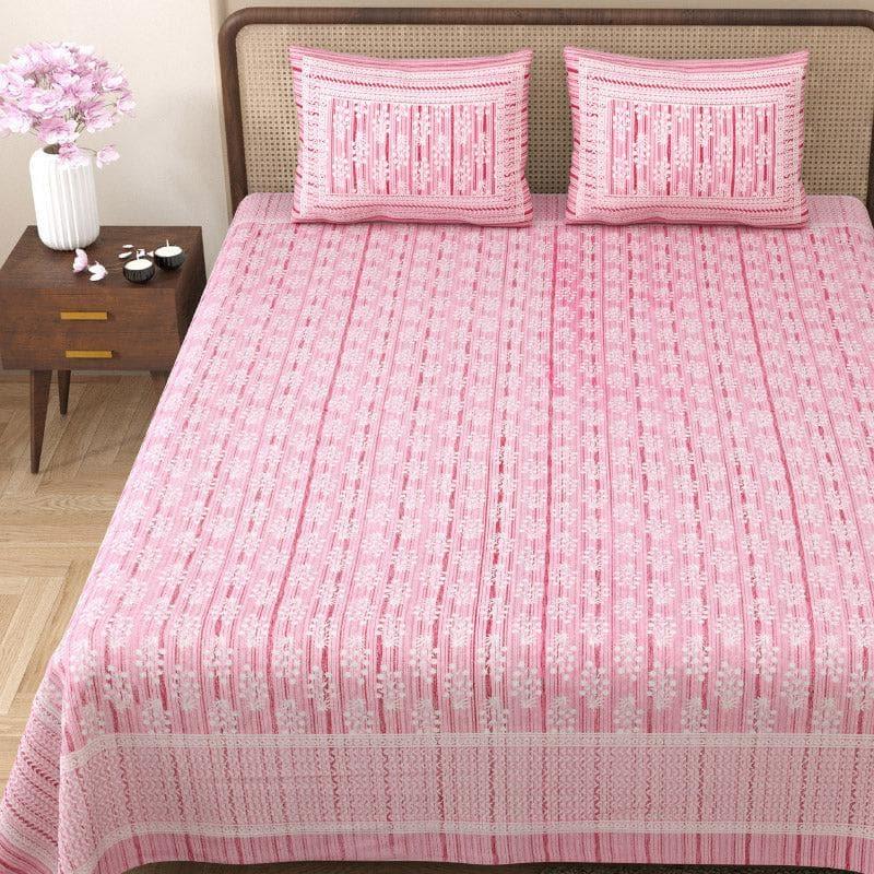 Tulia Cotton Bedsheet (Pink) -144 TC media 3