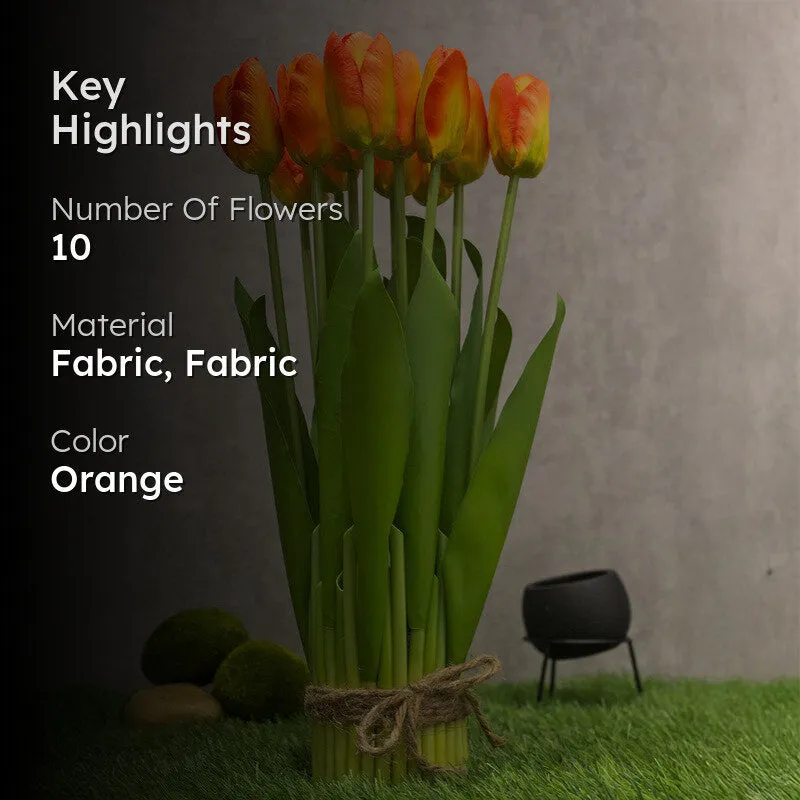 Artificial Tulip Flower Bunch Timeless Charm - Orange media 2