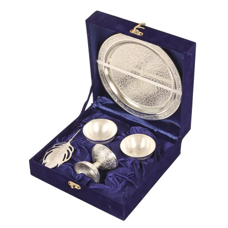 Mangala Pooja Thali Set (Silver) - Five Piece Set media 8