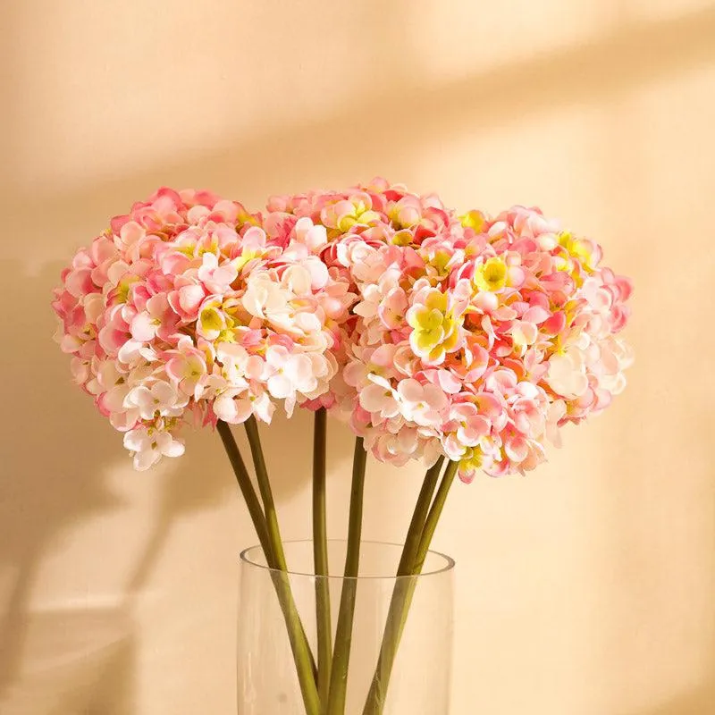 Artificial Realistic Hydrangea Flower Stick (Pink) - Set Of Three media 6