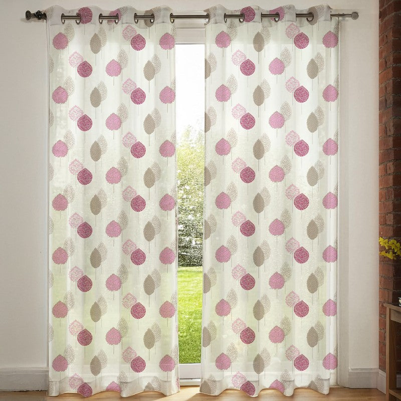 Urban Space Pinkleaf Multicolor Polyester Curtains - Set Of Two media 3
