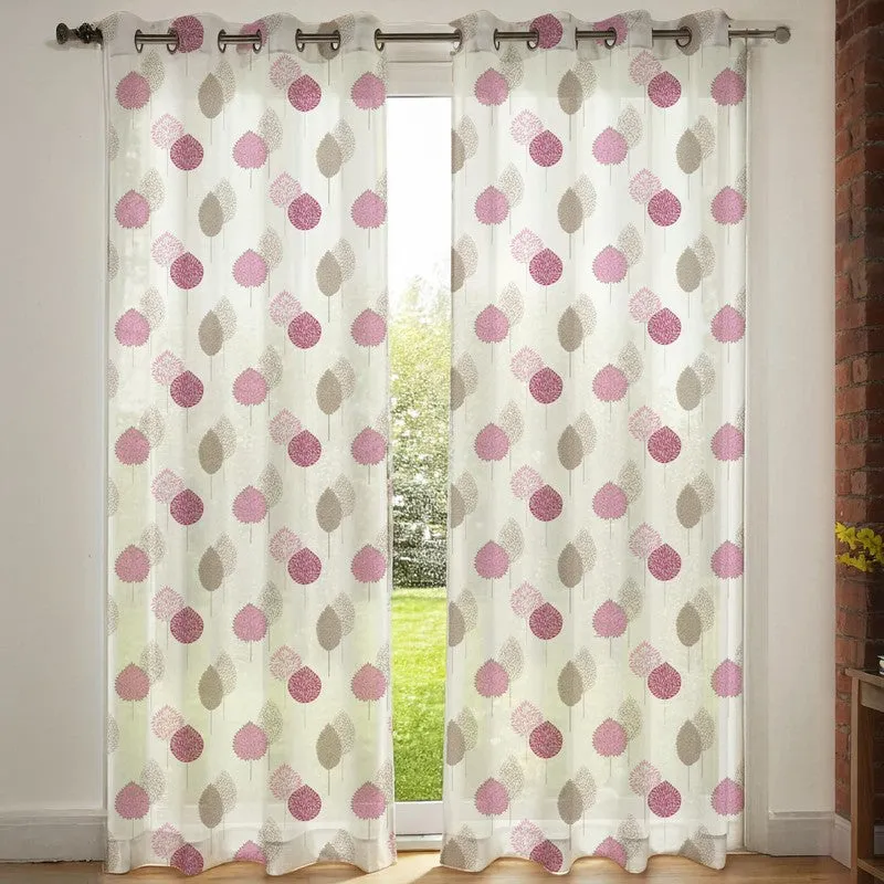 Urban Space Pinkleaf Multicolor Polyester Curtains - Set Of Two media 3