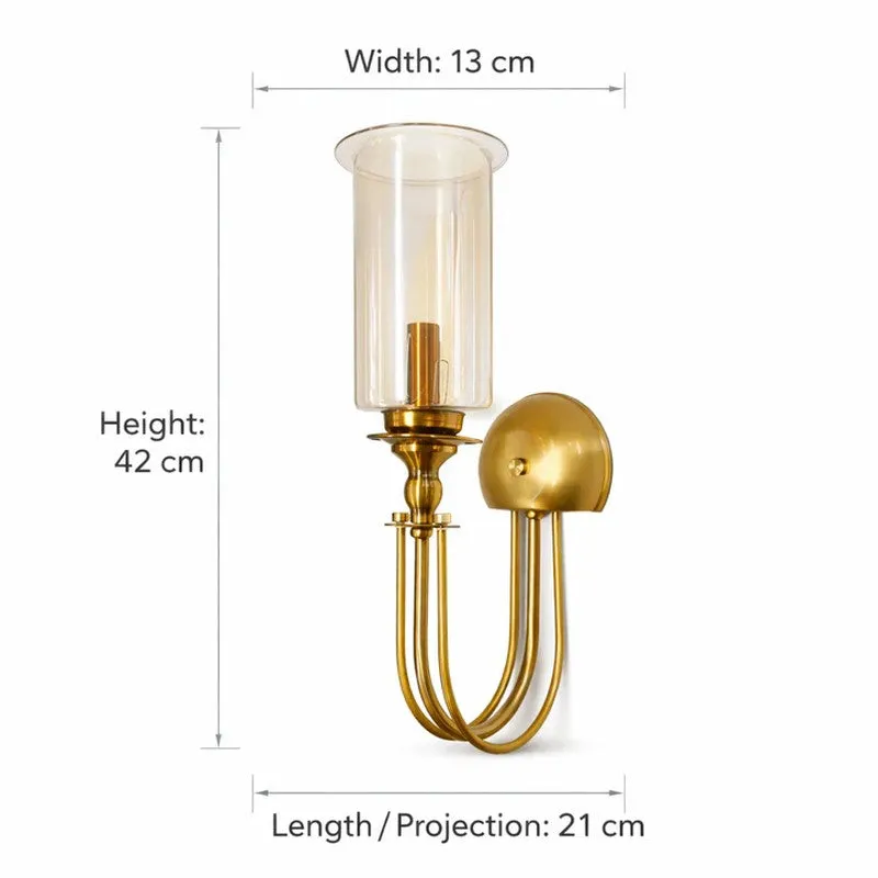 Amber Spire Glass Wall Lamp With Metal Base media 6
