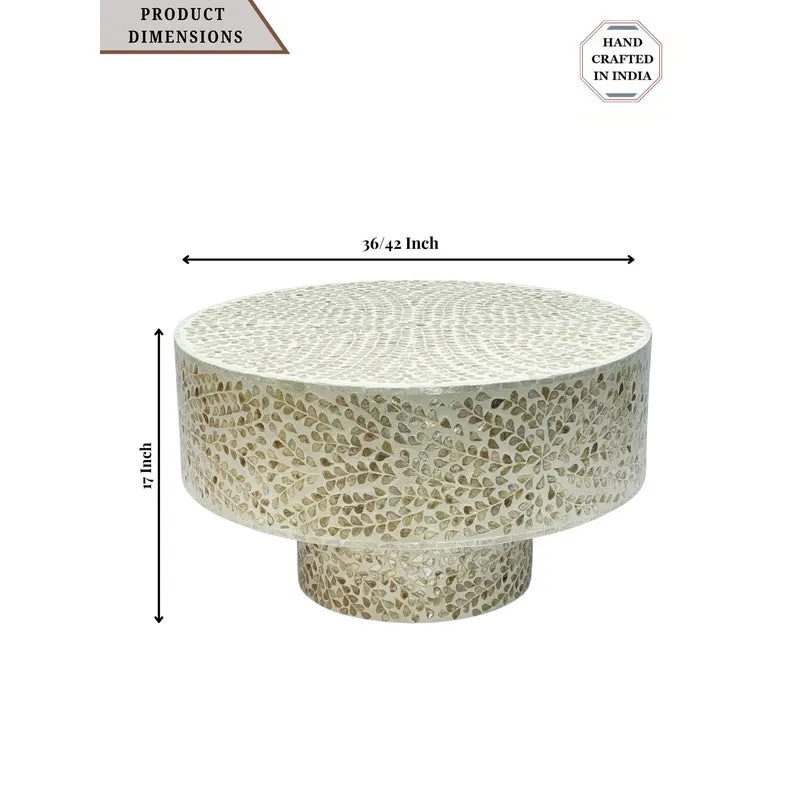 Noblex Bone Inlay Center Table - Off White media 9