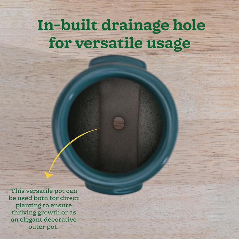 Ugaoo Minimalica Ceramic Planter - Dark Green media 7