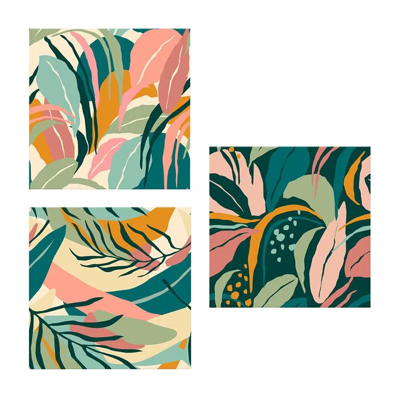 Pastel Jungle Wall Painting - Set Of Three media 4