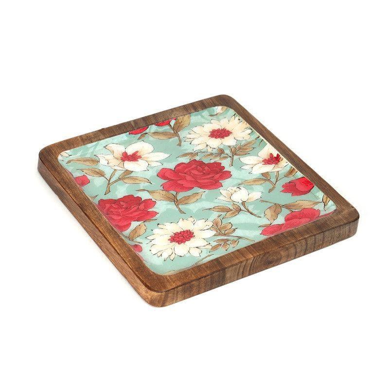 Hetty Floral Square Wood Platter media 3