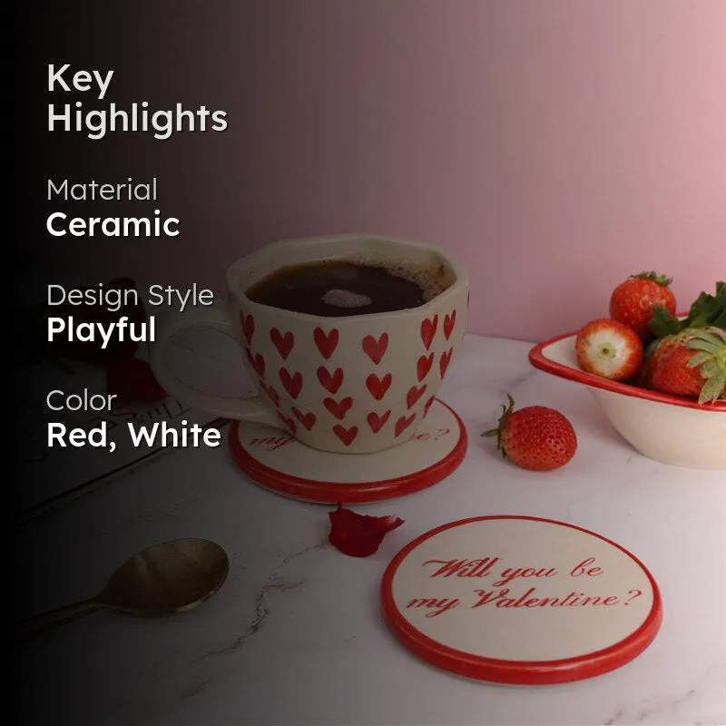 Hearty Text Ceramic Coffee Mug (200 mL) - Two Piece Set media 2