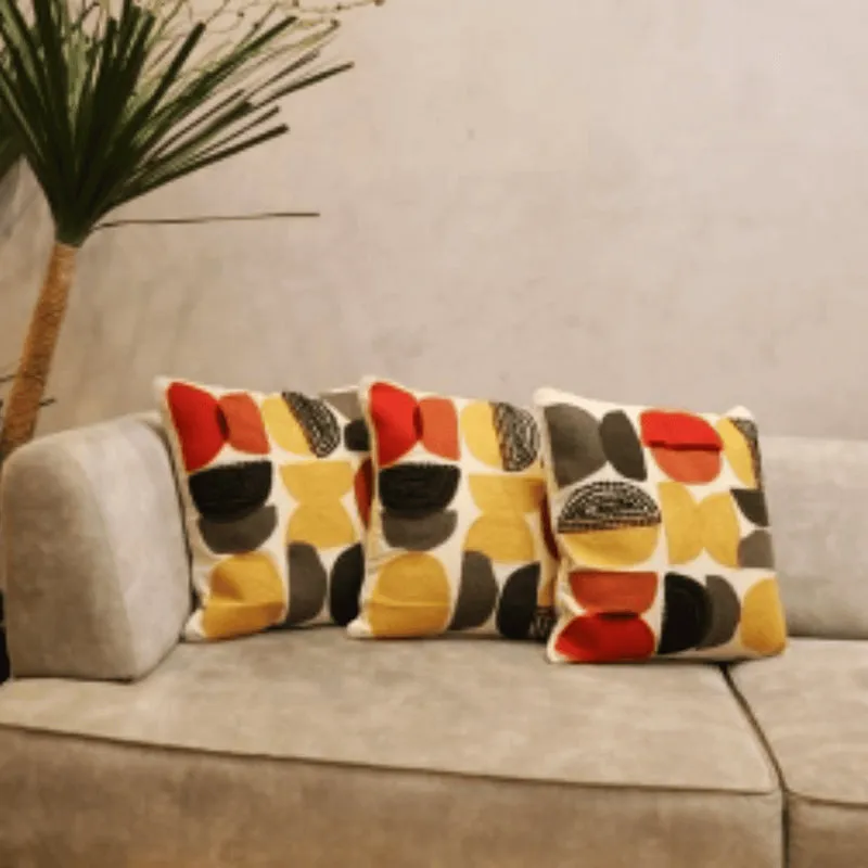 Squish Squad Tufted Cushion Cover (Multicolor) - Set Of Three media 1