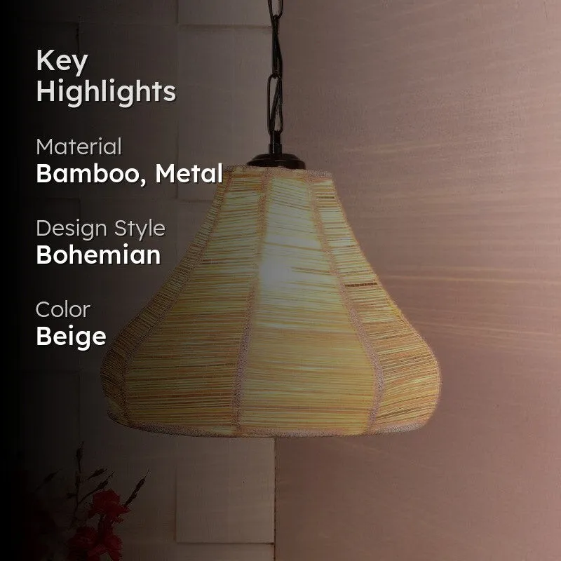 Milana Bamboo Cane Ceiling Lamp media 2