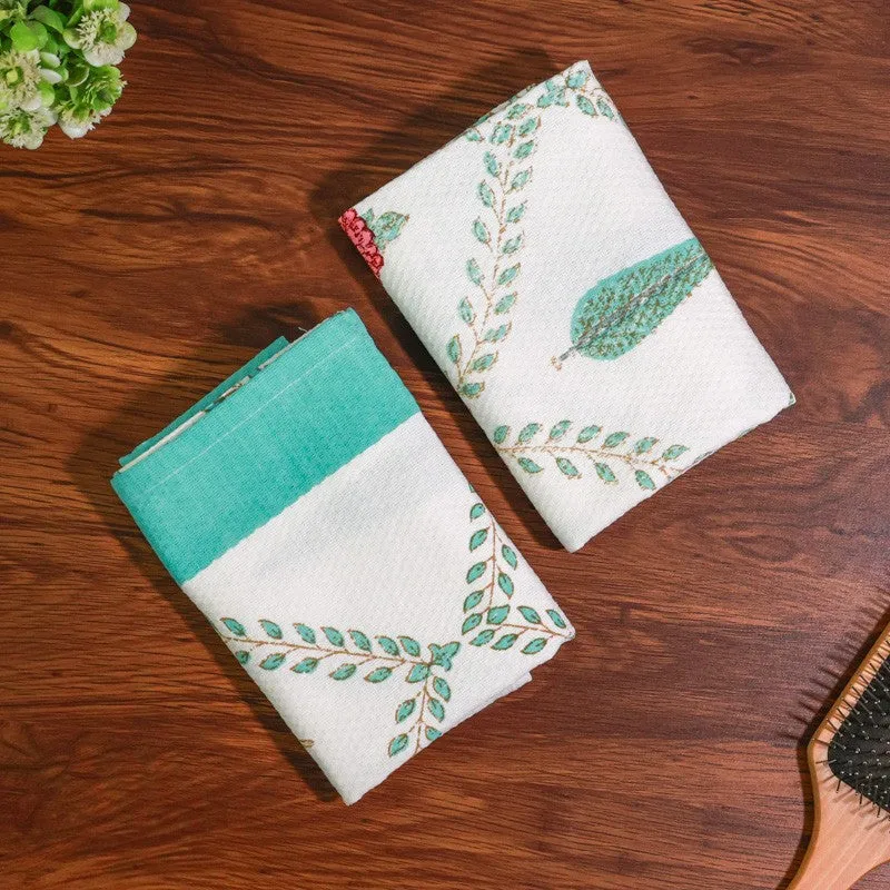 Desert Bloom Cotton Hand Towel (Sky Blue) - Set Of Two media 5