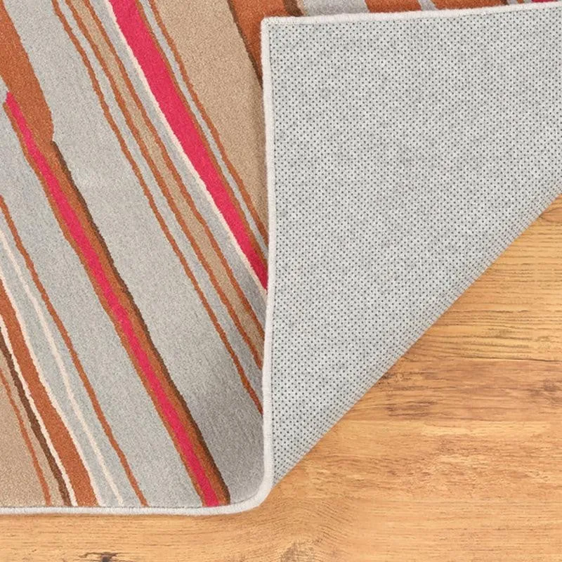Thoth Hand Tufted Abstract Wool & Nylon Carpet - Brown & Red media 5
