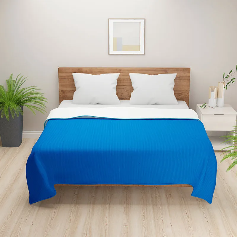 Swayam Zinni Solid Cotton Dohar (Blue) - 110 GSM media 4